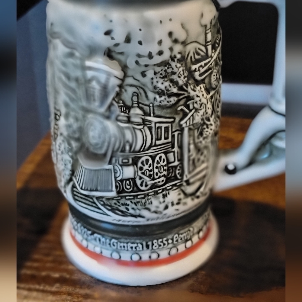 Avon 1985 Vintage Iron Horse Train Miniature Beer Stein Ceramarte Brazil mug - Picture 3 of 9